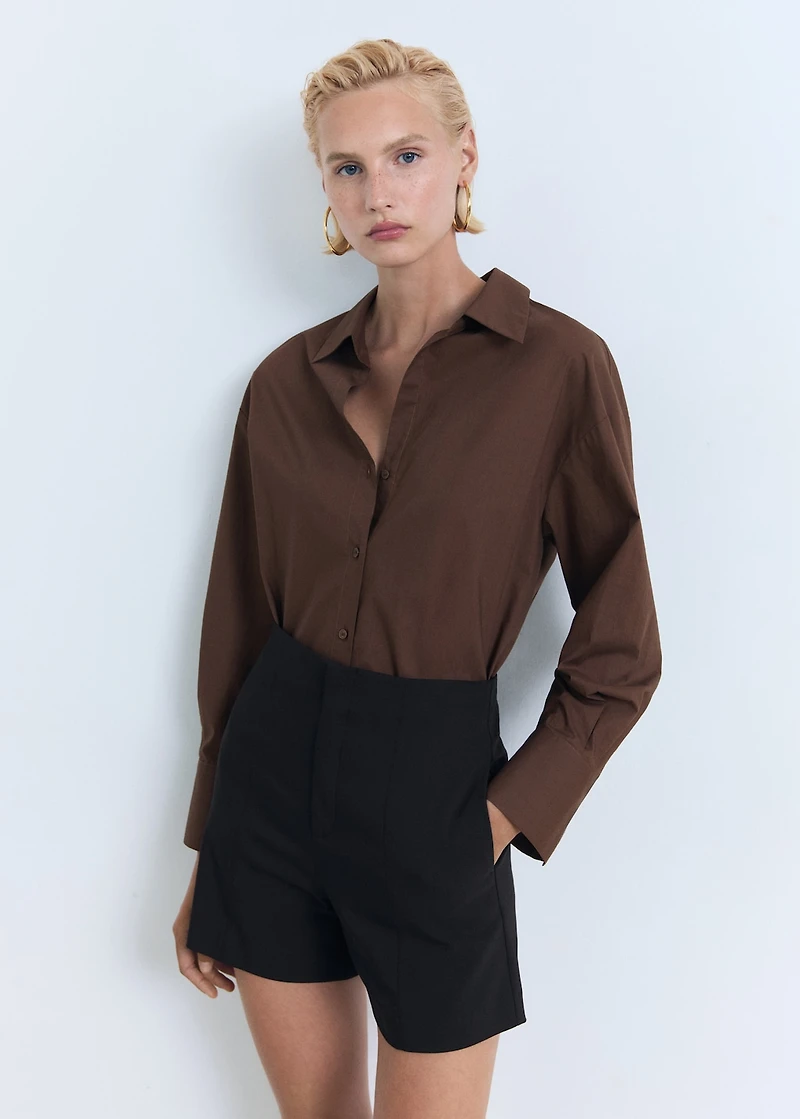 High-waist straight shorts