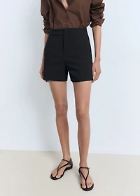 High-waist straight shorts