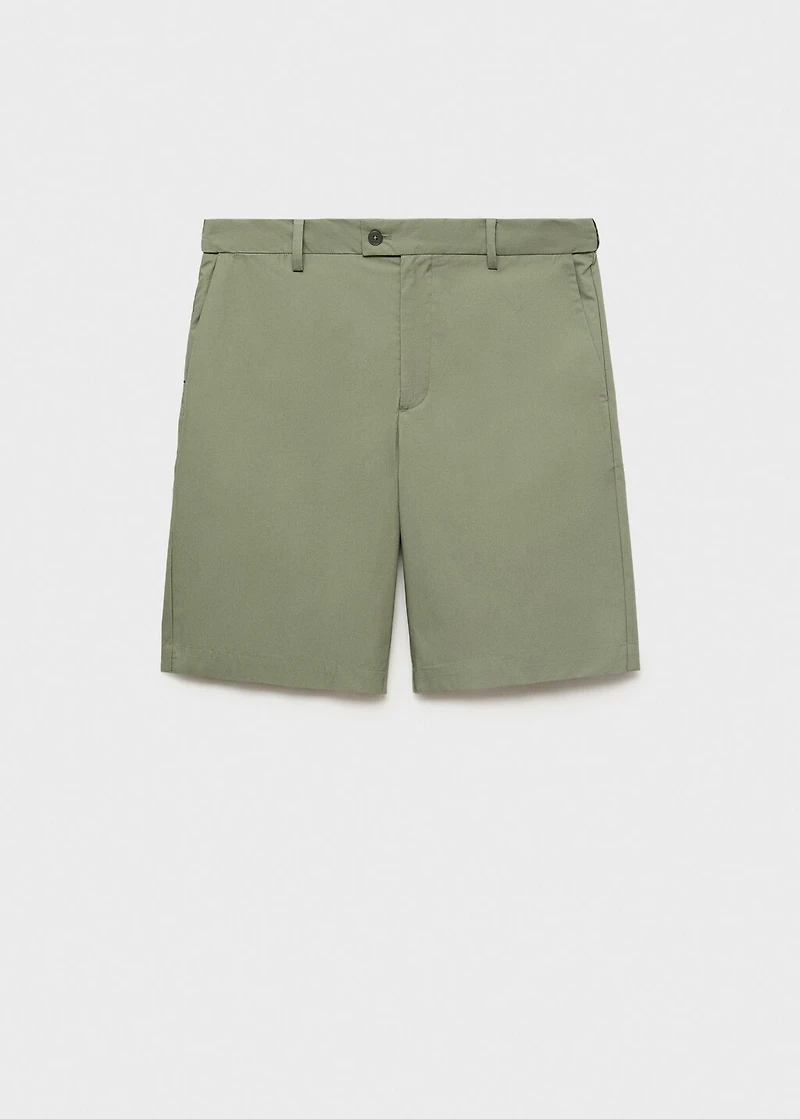 Cotton bermuda shorts with an interior elastic strip
