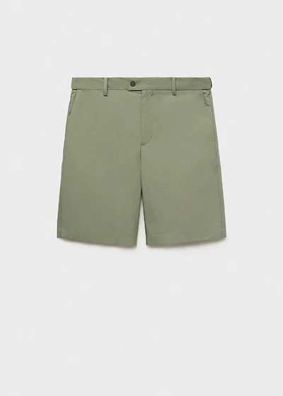 Cotton bermuda shorts with an interior elastic strip