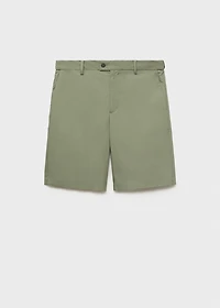 Cotton bermuda shorts with an interior elastic strip