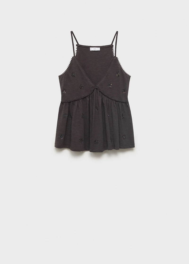 Sequin embroidery top