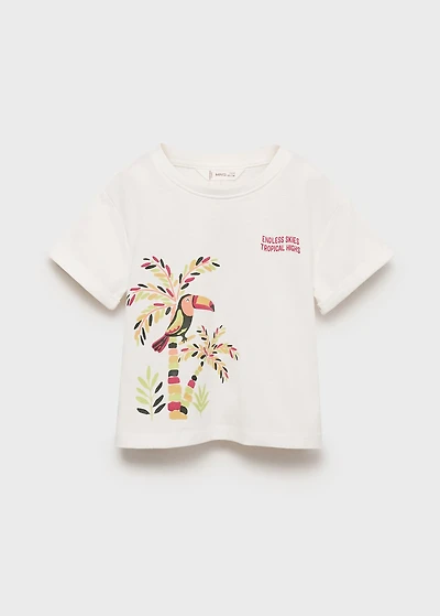 Printed cotton-blend T-shirt