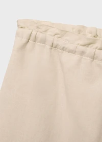 Straight-fit linen shorts with drawstring
