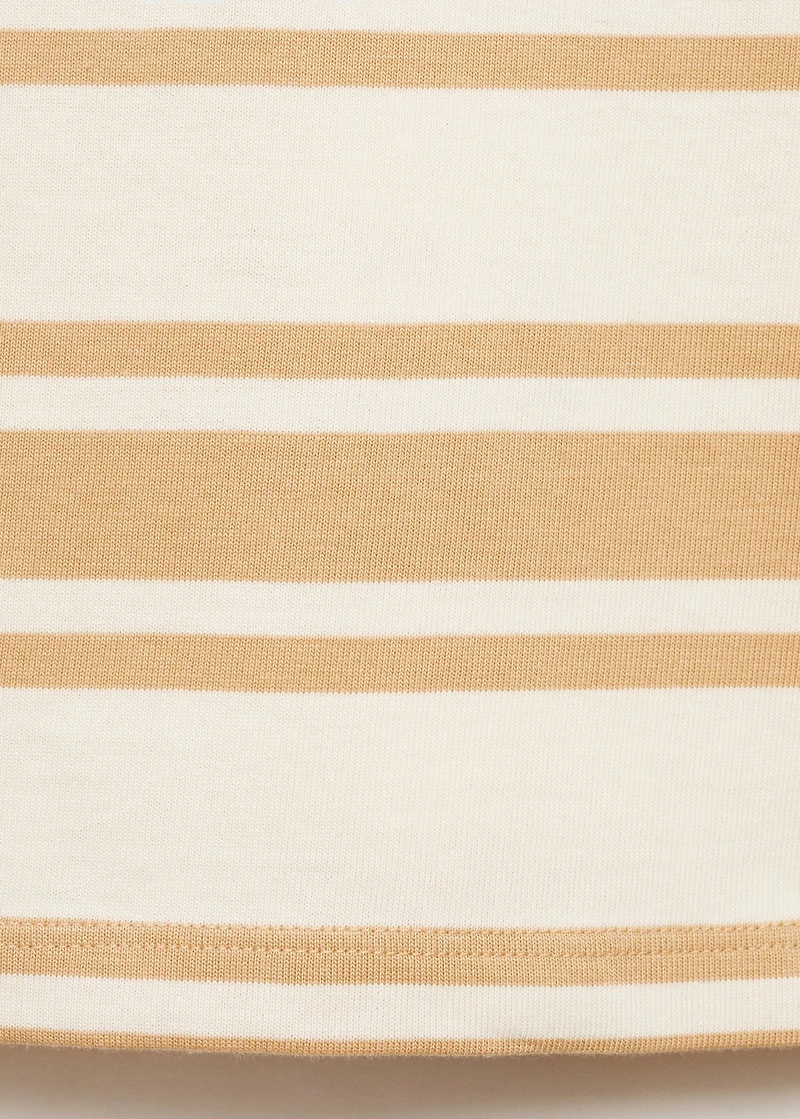 Contrasting collar cotton t-shirt