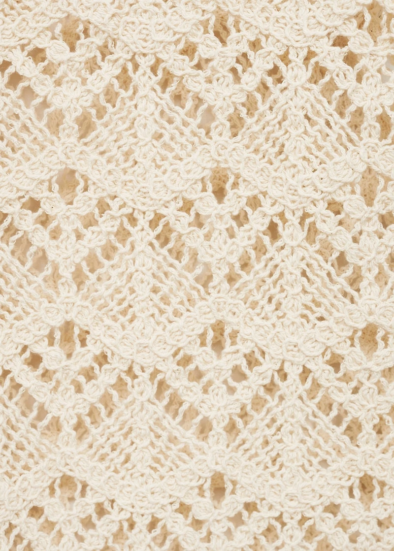 Short-sleeved crochet sweater