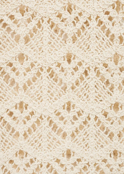 Short-sleeved crochet sweater