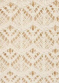 Short-sleeved crochet sweater