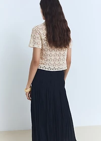Short-sleeved crochet sweater