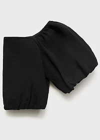 Puffed sleeves cotton blouse