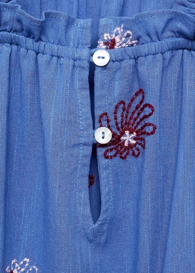 Floral embroidery dress