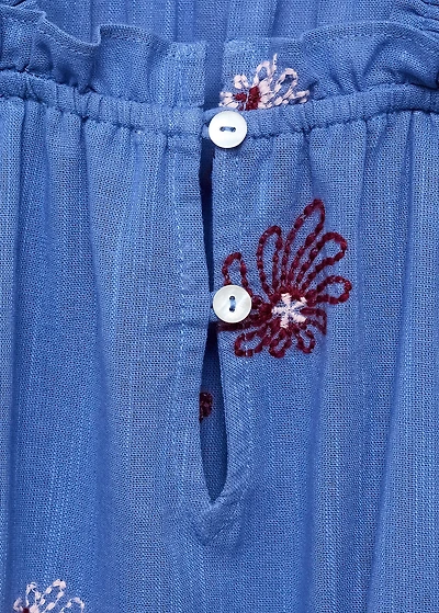 Floral embroidery dress