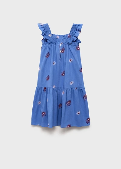 Floral embroidery dress