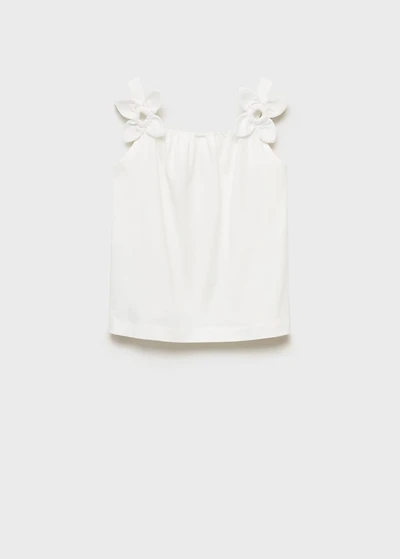 Cotton t-shirt with flower detail