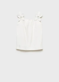 Cotton t-shirt with flower detail