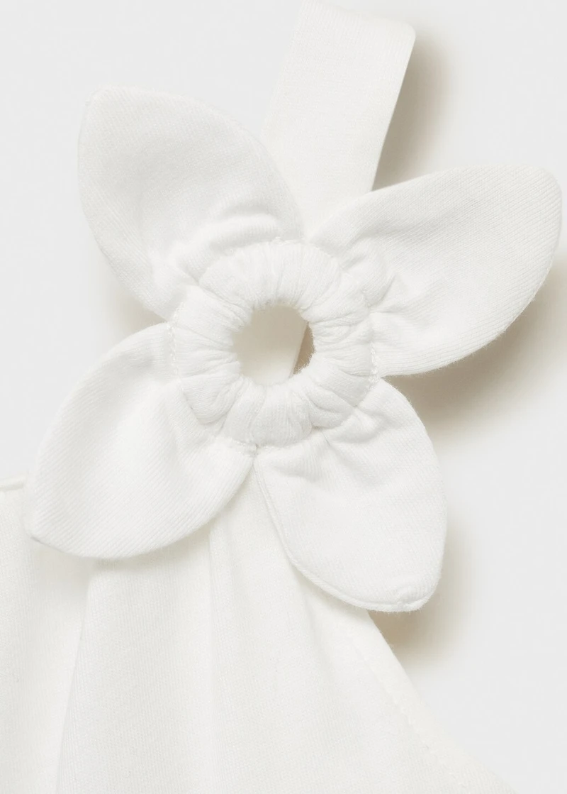 Cotton t-shirt with flower detail