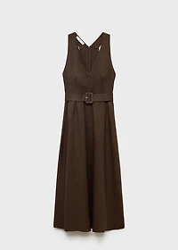 Belt linen dress