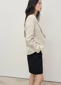 High-waist straight-fit denim shorts