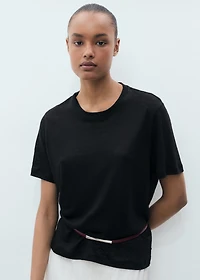 Short-sleeved linen t-shirt