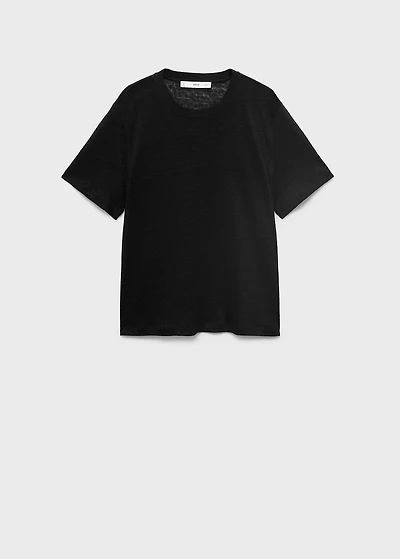 Short-sleeved linen t-shirt