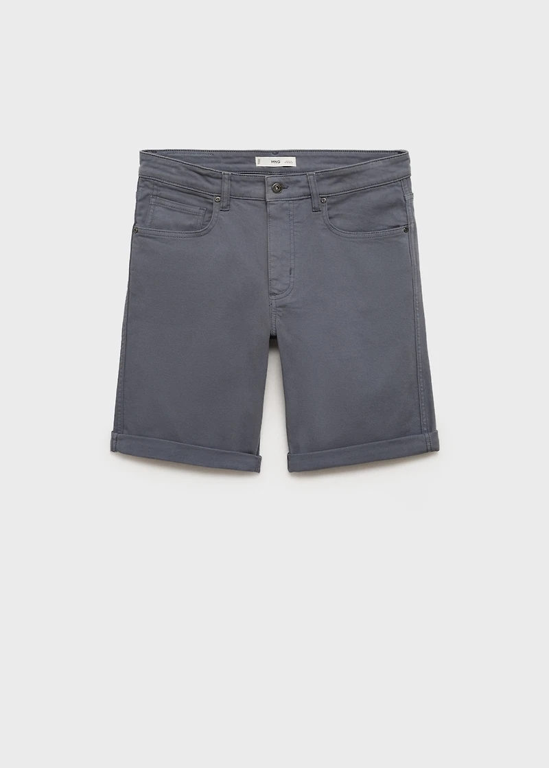 Slim-fit denim bermuda shorts