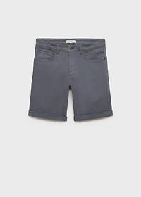 Slim-fit denim bermuda shorts