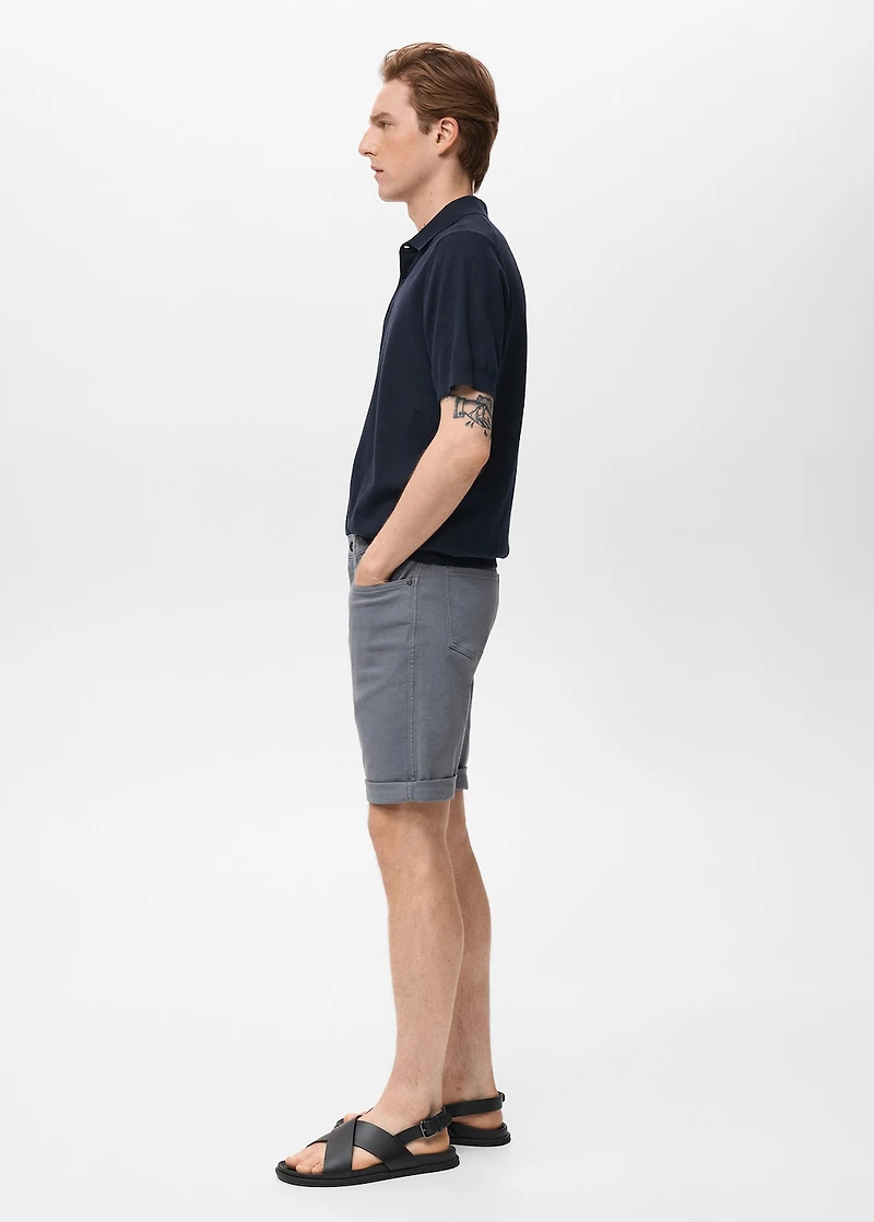 Slim-fit denim bermuda shorts