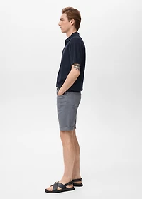 Slim-fit denim bermuda shorts