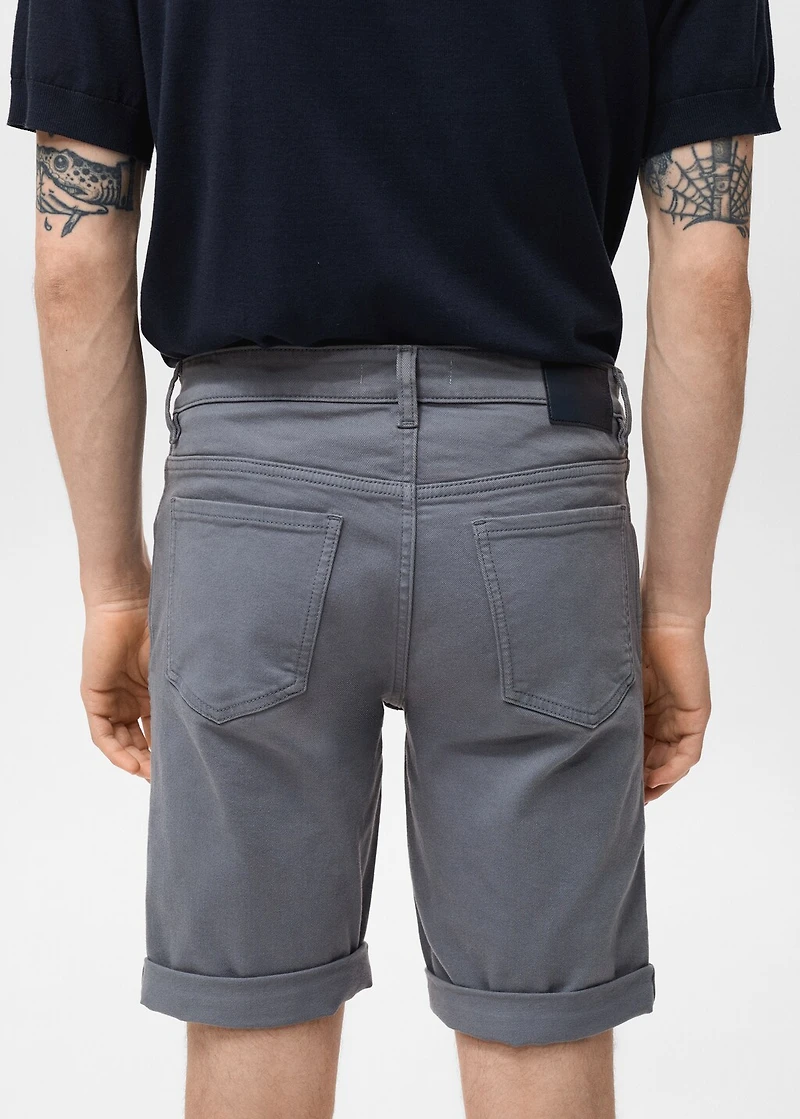 Slim-fit denim bermuda shorts