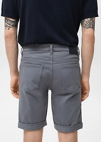 Slim-fit denim bermuda shorts