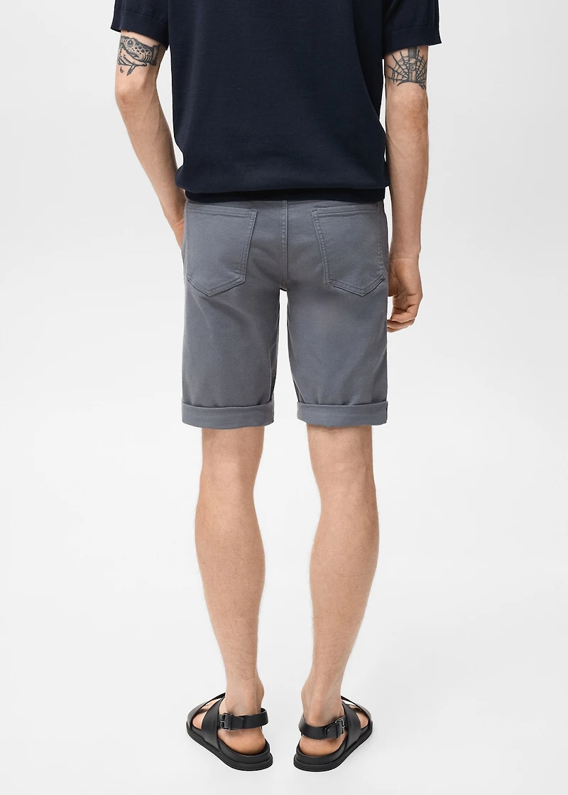 Slim-fit denim bermuda shorts