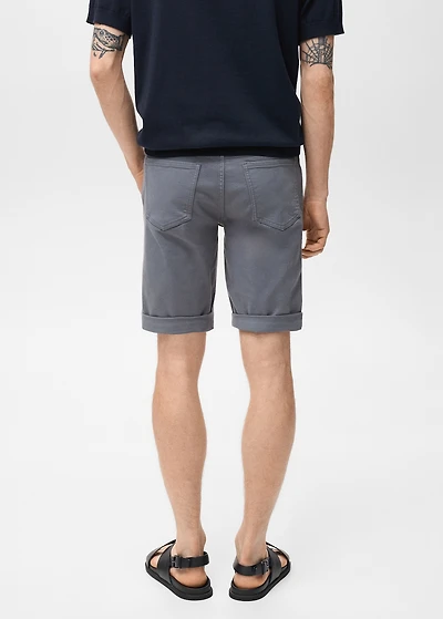 Slim-fit denim bermuda shorts
