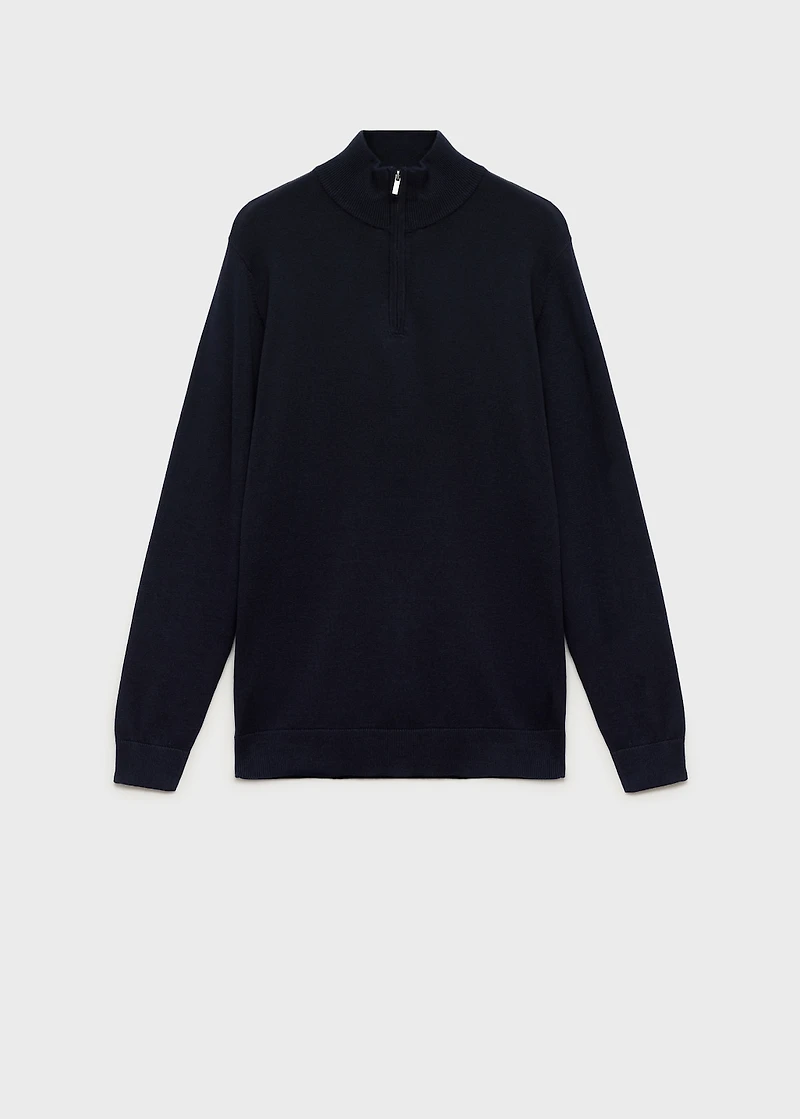 Knitted sweater with perkins neck