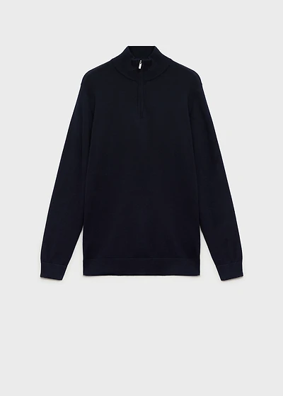 Knitted sweater with perkins neck