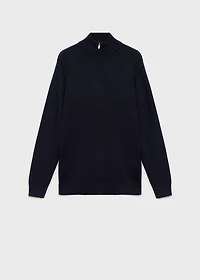 Knitted sweater with perkins neck