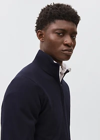 Knitted sweater with perkins neck