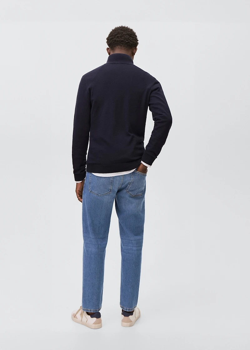 Knitted sweater with perkins neck