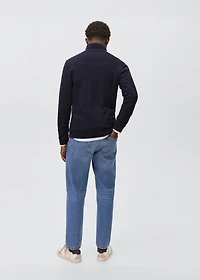 Knitted sweater with perkins neck