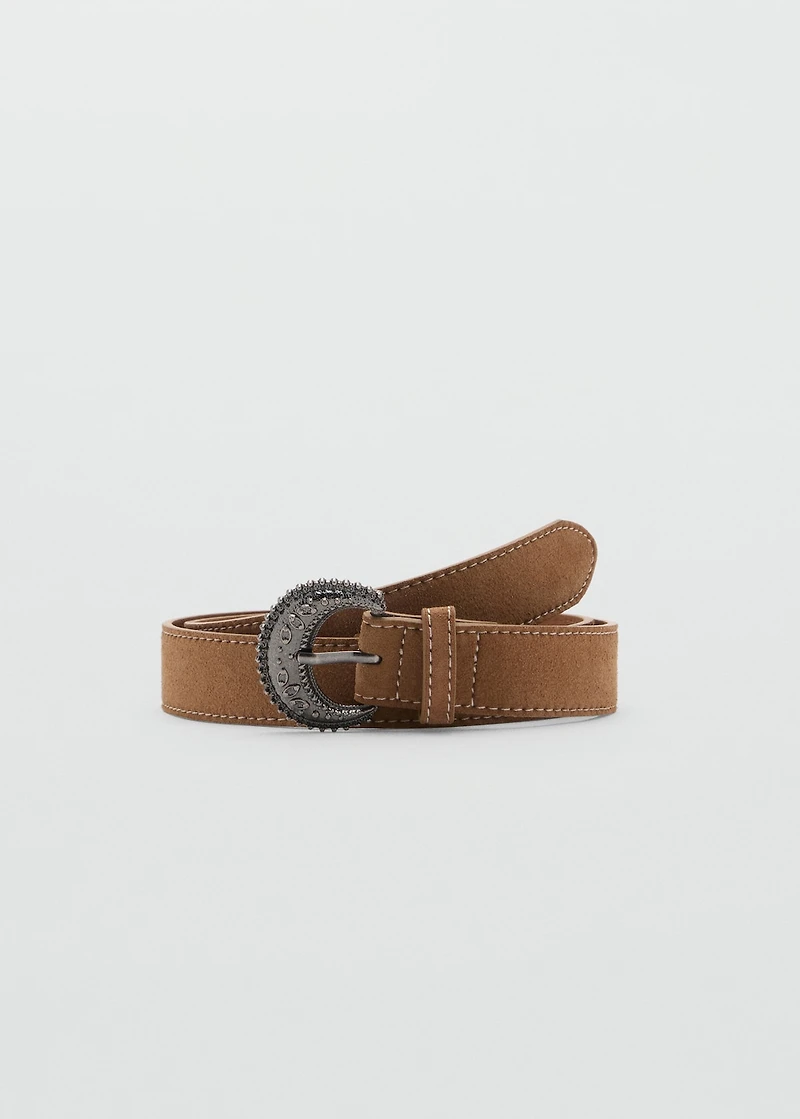 Suede leather belt