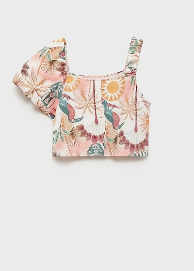Asymmetrical printed blouse