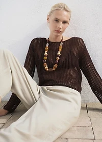 Cropped linen-blend pants