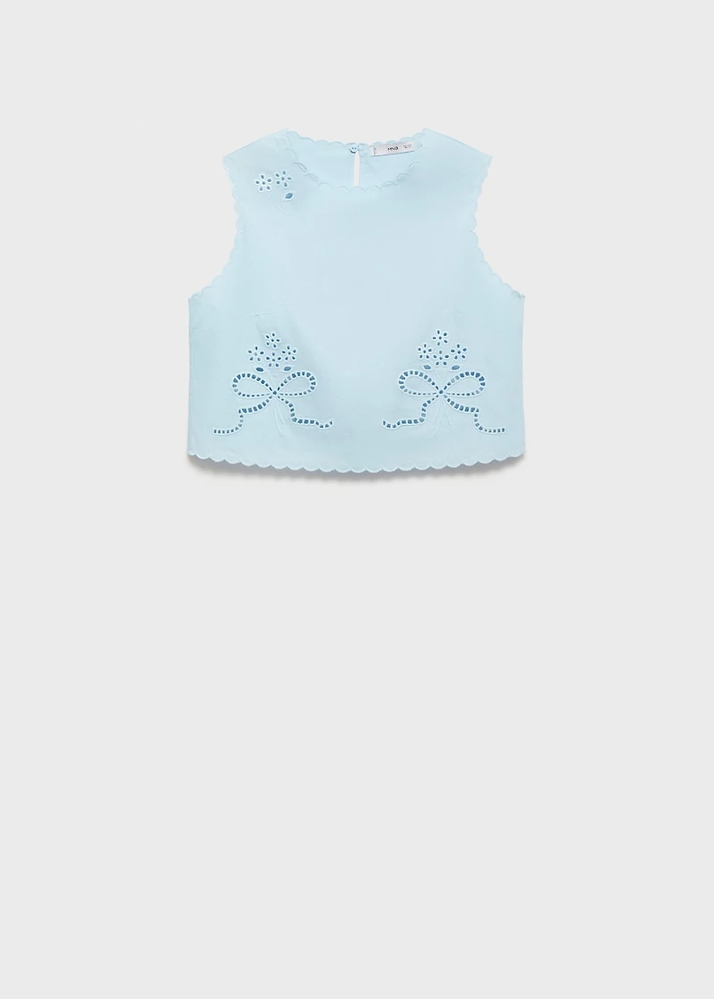 Embroidered crop top