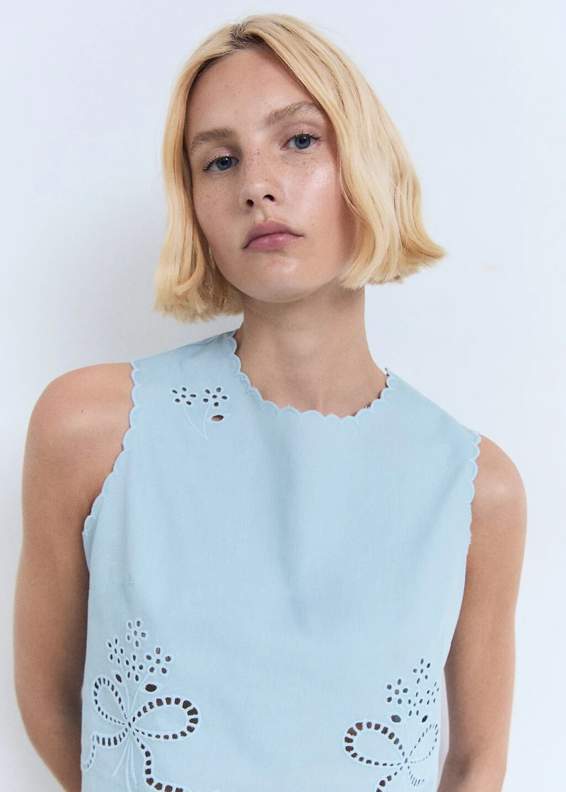 Embroidered crop top