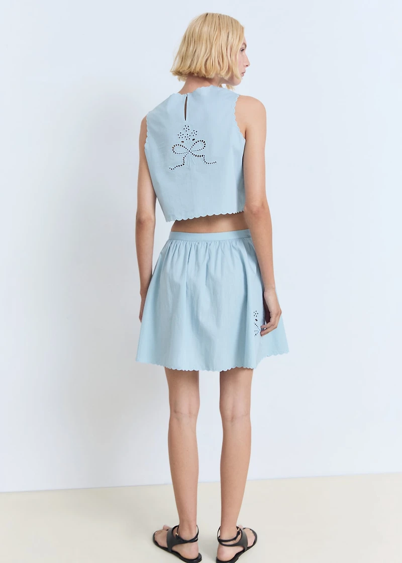 Embroidered crop top