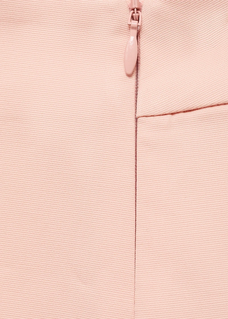 Cotton midi-skirt with pleat detail