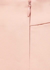 Cotton midi-skirt with pleat detail