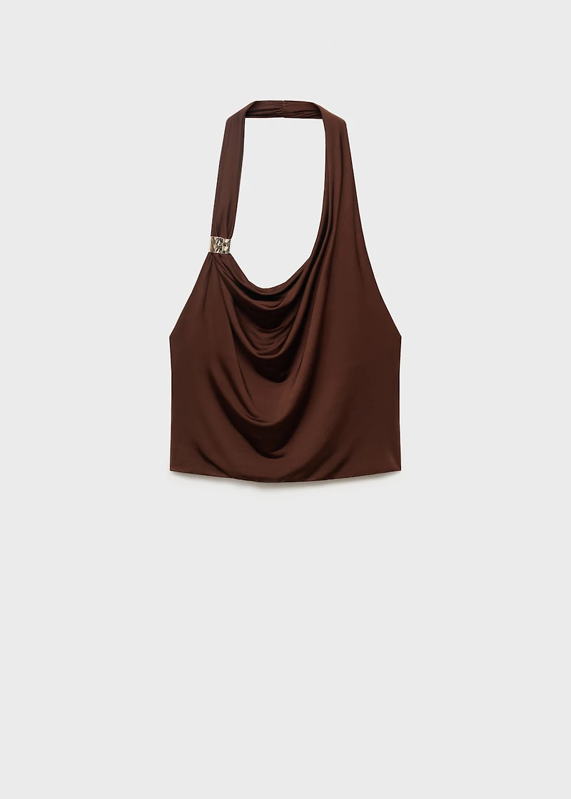 Draped top with metallic detail