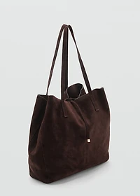 Suede shopper bag