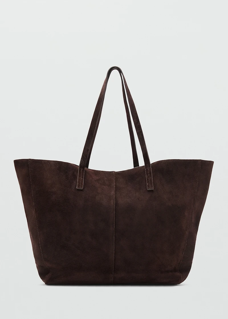 Suede shopper bag