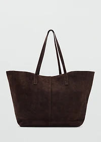 Suede shopper bag